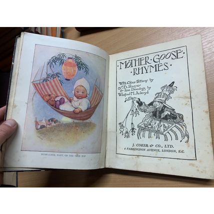 1932 "MOTHER GOOSE RHYMES" ILLUSTRATED FICTION LARGE HARDBACK BOOK (P4)