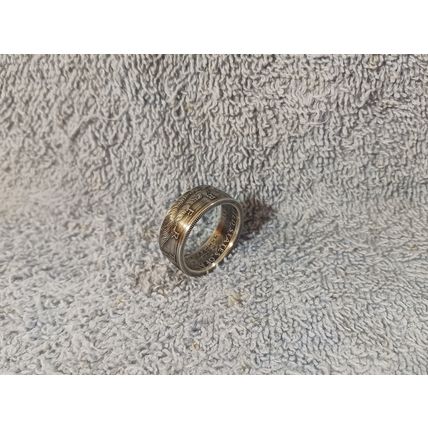 1998 90% Silver Half Dollars coin ring handmade size 11 1/2