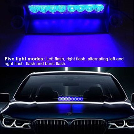 8 LED Blue Car Strobe Light 12v Mine Rescue Bomb Disposal Warning Lamp******