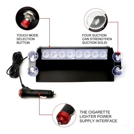 8 LED Blue Car Strobe Light 12v Mine Rescue Bomb Disposal Warning Lamp******