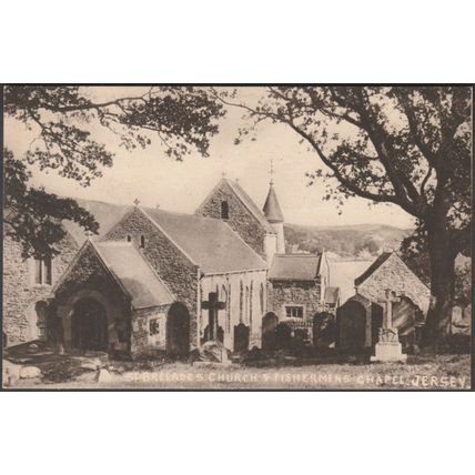 St Brelade's Church & Fishermens Chapel, Jersey, c.1905-10 - J Welch Postcard