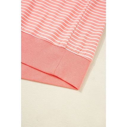 Orange Stripe Loose Polo T Shirt and Shorts Plus Size 2pcs Outfit