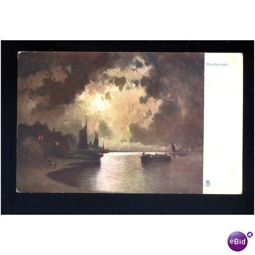 TUCK OILETTE Postcard 7160 "Moonlight" by Van Hier