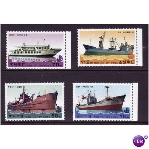 KOREA ( NORTH ) 2003 SHIPS SET 4 VALS U/M MINT