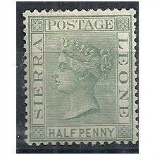 Sierra Leone 1884 SG27 1/2d Dull Green Wmk Crown CA Mounted Mint . .
