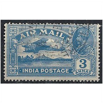 India 1929 SG221 3a Blue Fine Used . ..