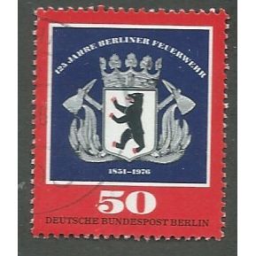 BERLIN - 1976 50pf '125TH ANN OF BERLIN FIRE SERVICE ' FINE USED (EBID42-346)
