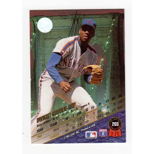 1993 Leaf Dwight Gooden baseball card #203 –Mets