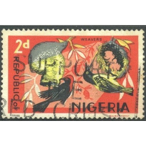Nigeria 1965 - SG222a - 2d multi - Village Weaver & Red-Headed Malimbe - used
