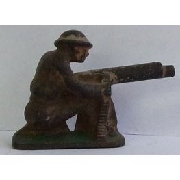 VINTAGE Barclay's ' SOLDIER crouching with Machine Gun ' ( 1940s )