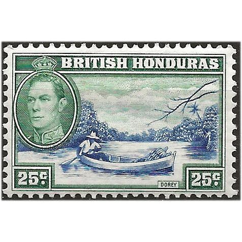 British Honduras 1938 SG157 25c Blue & Green Mounted Mint .. ..