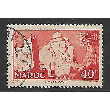 FRANCE MOROCCO 1955 40F RED TAFRAOUT SG 462 FINE USED#