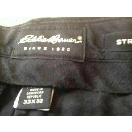 Eddie Bauer Men’s Black Pleated Front Dress Pants Slacks Size 33x32