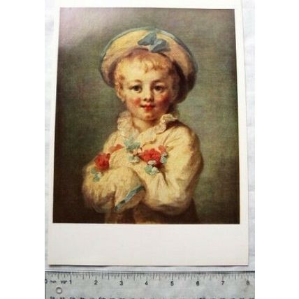 Vintage illustration: famous paintings Jean-Honoré Fragonard, A boy as Pierrot