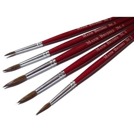 Imitation Sable Artist Watercolour Paint Brushes Sizes 1 2 3 4 6 pack of 5