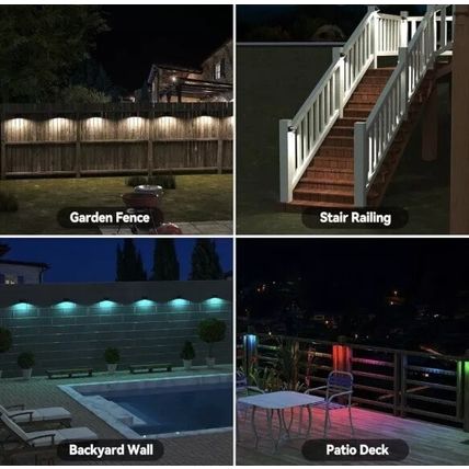 6-Pack Solar Deck Fence Lights LED Outdoor Waterproof NEW