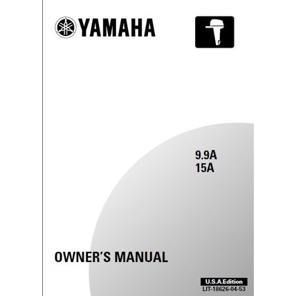 YAMAHA 9.9A 15A OWNERS MANUAL 2001 OUTBOARD MOTOR 99 PAGES ENGLISH USA EDITION