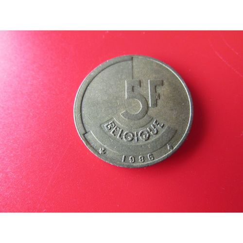 1986 BELGIUM FIVE FRANCS FRENCH TEXT FREE POST. AAU