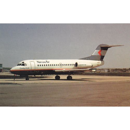 Norcanair Fokker F 28 1000 Aircraft Postcard (A24988)