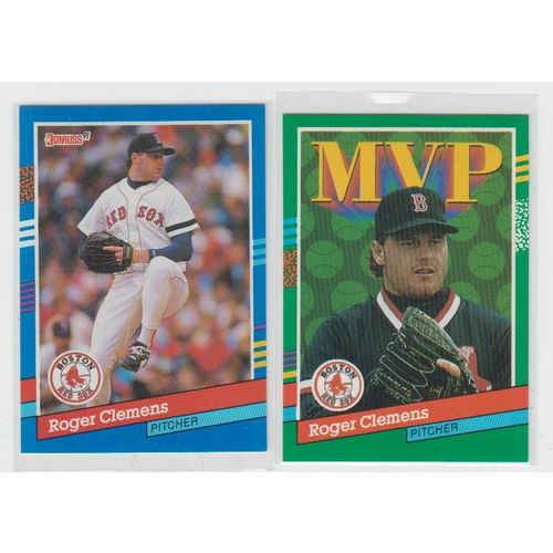 Lot of Two 1991 Donruss Roger Clemens cards #81, MVP #395 – Red Sox