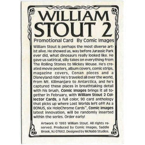 William Stout Series 2 Trading Cards Promo Card from Comic Images