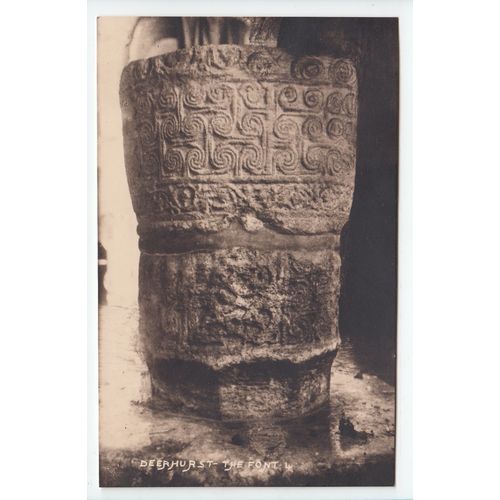 The Font Deerhurst Church Postcard Gloucestershire Cambria Series