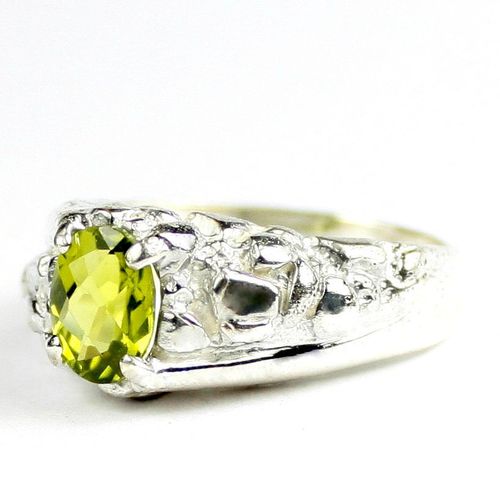 Peridot, 925 Sterling Silver Men's Ring, SR368