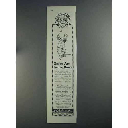 1925 Spalding Golf Balls and Clubs Ad - Getting Ready