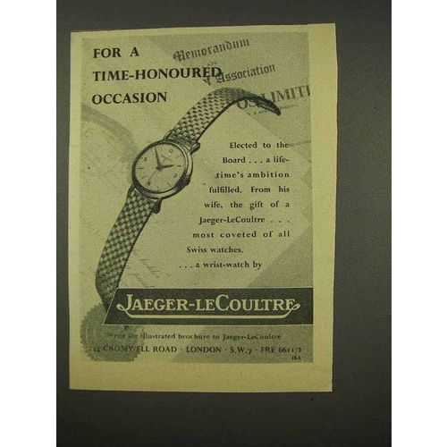 1956 Jaeger-Le Coultre Watch Ad