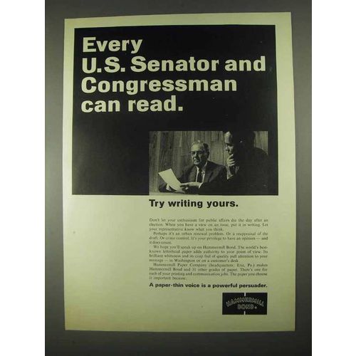 1967 Hammermill Bond Paper Ad - U.S. Senator