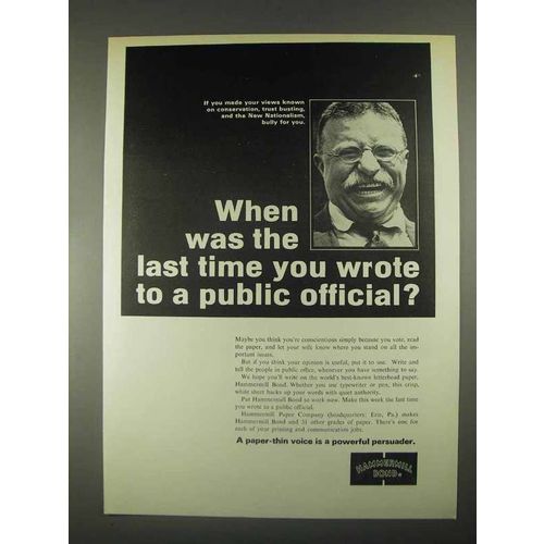 1967 Hammermill Bond Paper Ad - Wrote Public Official