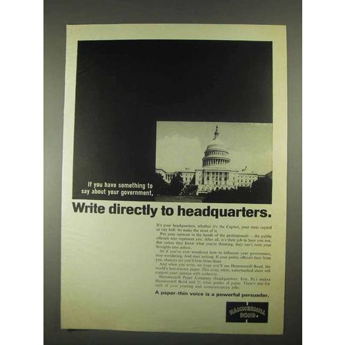 1967 Hammermill Bond Paper Ad - Write Headquarters