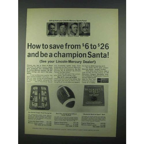 1967 Lincoln-Mercury Ad - Al Kaline, Bart Starr