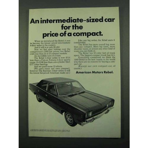 1969 AMC American Motors Rebel Car Ad - For the Price