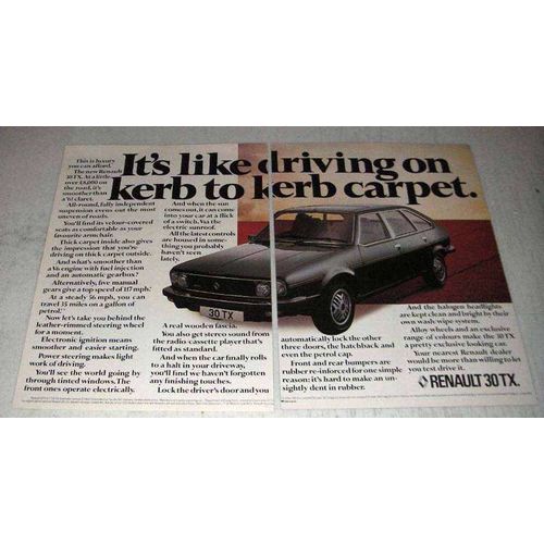 1979 Renault 30TX Car Ad - Like Driving on Carpet