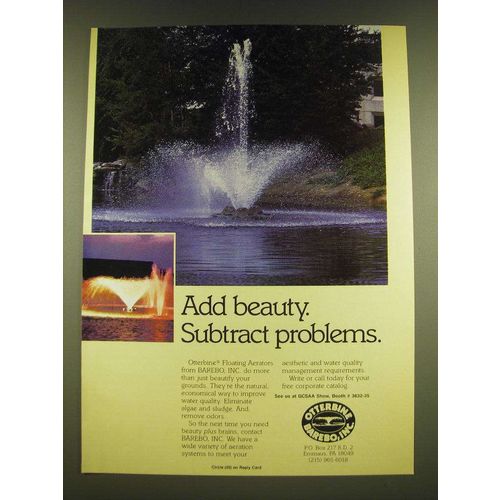 1990 Barebo Otterbine Floating Aerators Ad - Add beauty. Subtract problems