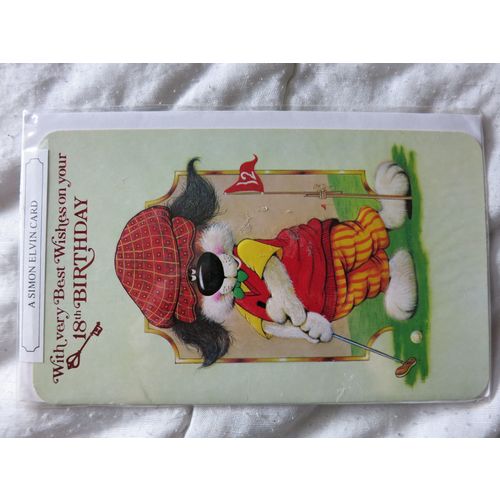 With Very Best Wishes On Your18th Birthday Dog Glof Standard Card A4 Portrait