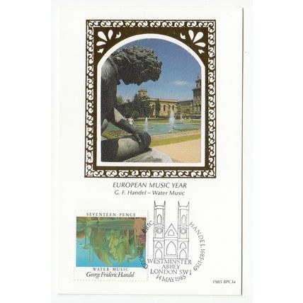 European Music Year G F Handel Water Music 1985 Benham Silk Postcard