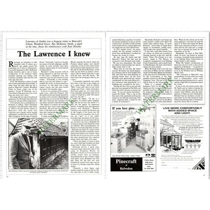 7679) Lawrence Of Arabia Bancroft's Woodford Green Roy McKenzie Smith - 1988