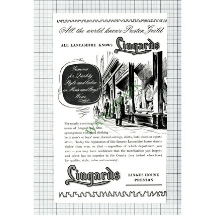 C7803) Lingards Clothing Preston Advert - 1952 Cutting