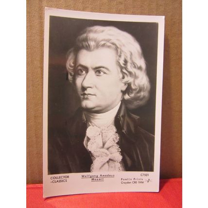 WOLFGANG AMADUS MOZART . Collectorcard..RP unused postcard