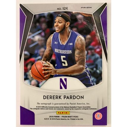 2019-20 Panini Prizm Draft Picks Autographs Prizms #124 Dererk Pardon