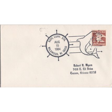 ZAYIX US Event Cover - 1984 NAPC Convention Station Wildwood NJ Dolphins