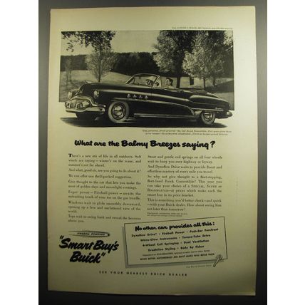 1951 Buick Cars Ad - What are the Balmy Breezes saying?