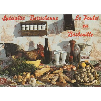 Le Poulet en Barbouille Specialite Berrichonne France Postcard