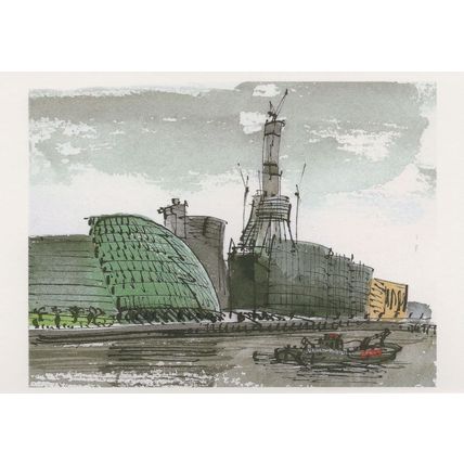 Queens Walk Tower Bridge City Hall Shard London Painting Postcard