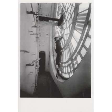 Repairing Big Ben Clock London in 1950s Award Photo Postcard