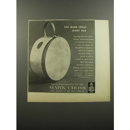1953 Mark Cross Jaunt Box Advertisement