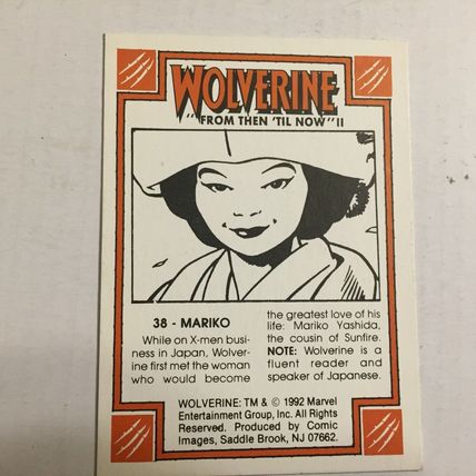1992 Marvel Wolverine Mariko Comic Trading Card