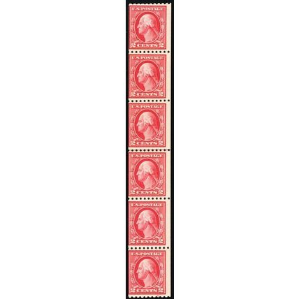 442, Mint NH 2¢ Coil Line Strip of Six Stamps CV $240 * Stuart Katz